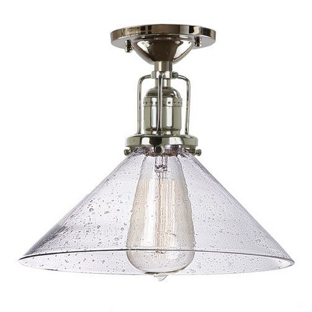 JVI Designs-1202-15 S2-CB-Union Square - One Light 9.75 Inch Flush Mount   Polished Nickel Finish